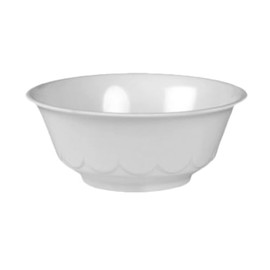 A-to-Z Supply 5275TW Scalloped Bowl, 34 oz., 7-1/4" Dia., Break-Resistant, Dishwasher Safe, BPA Free, Melamine, Imperial White, NSF, Pack of 12
