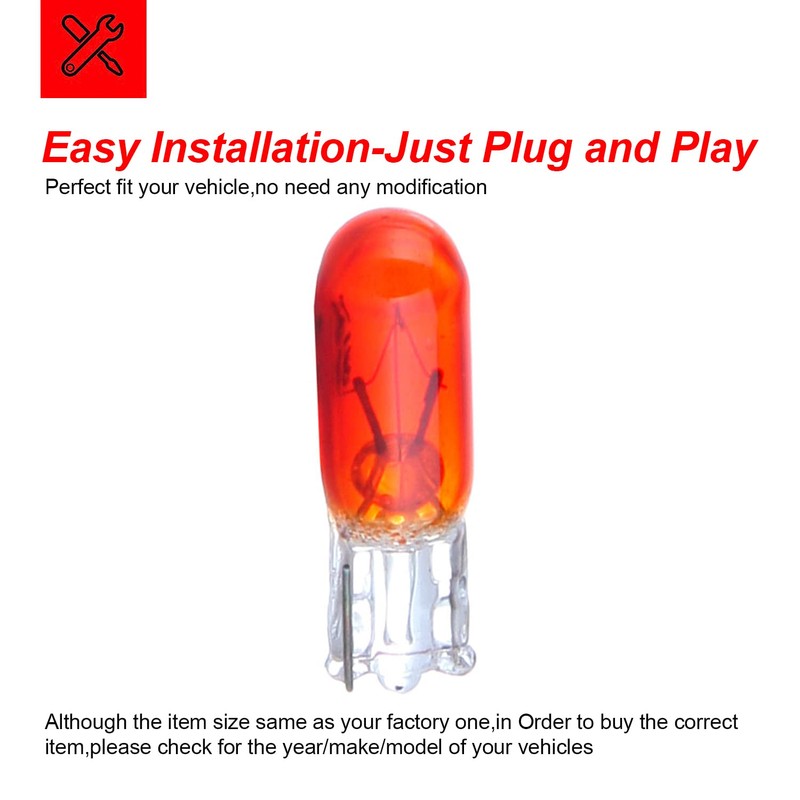 cciyu T5 74 Halogen Interior Light Bulb Instrument Cluster Gauge