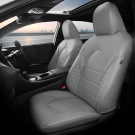 FREESOO 1:1 Custom Fit Seat Covers for Toyota Camry 2018 2019 2020 2021 2022 2023 2024 LE- SE- SE Nightshade 2018 2019 2020 2021 2022 2023 2024,Leather Car Seats Cover Full Set for Camry(Grey)