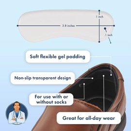 Dr. Frederick's Original Juego de 10 almohadillas protectoras y flexibles para el talón, protectores adhesivos de gel para evitar ampollas y cortes – Juego de cojines de talón para tacones altos, zapatos de vestir, sin cordones y más