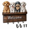 Wooden Key Holder for Entryway – Guardian Angel Wall Décor