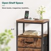 Huuger Nightstand with Charging Station, Fabric Drawers, End Table with