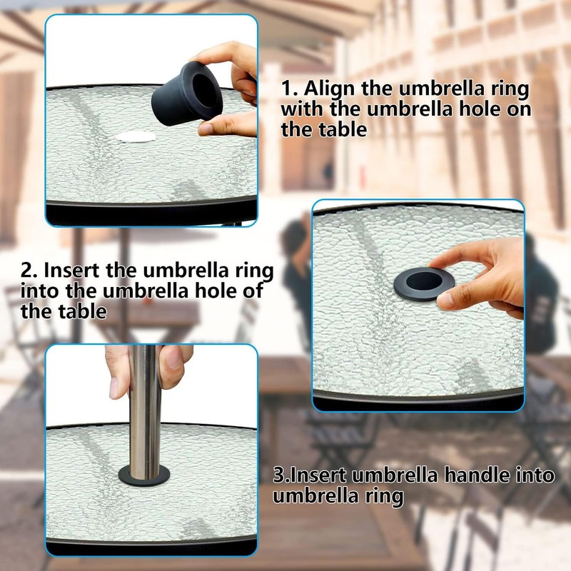 Bxian Patio Table Umbrella Hole Ring Plug Silicone Stabilizing Cone
