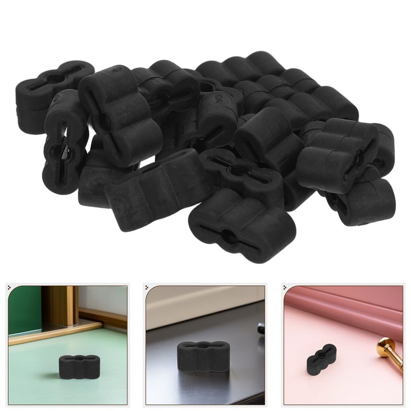 TOYMYTOY 20pcs Drawer Slide Stoppers with Rubber Shock Absorbing Bumpers
