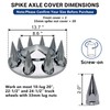 czyopo Spiked Complete Axle Wheel Cover Set with 33mm Thread-on