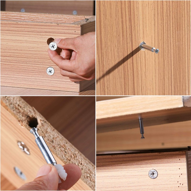 20PCS 3-in-1 Furniture Connection Kit, Eccentric Cam Lock Ø15mm and