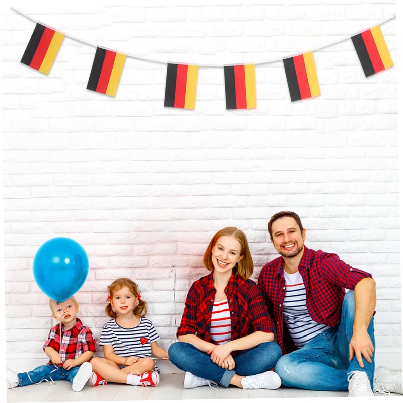 Mobestech 1Set German Flag Bunting Bright Decorative Germany Gardens Flag