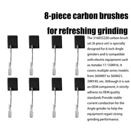 8Pcs 316055220 Carbon Motor Brush Set Material Graphite consumable brus for WEP 15-150 Angle Grinder,for Metabo 316055220 Power Tools Replacement Parts Fit Carbon Brush, Circular Saws,Wood Saws