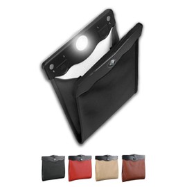 Lino Ulu Car Trash Can with LED Light x Slim [Easy to Install x Smooth Opening and Closing x Easy to Clean] Car Trash Can Stylish Car Trash Can for Car Accessories (Black)