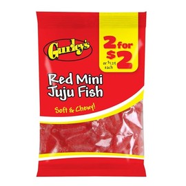 Gurley's Red Mini Fish Gummies, Sweet Berry-Flavored Chewy Treats (Pack of 12)