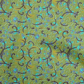 oneOone Velvet Light Green Fabric Floral Quilting Supplies Print Sewing Fabric by The Yard 58 Inch Wide