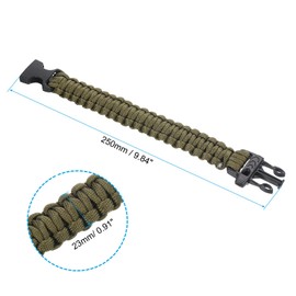 PATIKIL Survival Paracord Bracelets Braid Parachute Bracelet with Plastic Buckle Party Gifts Camping Outer Packaging for Men Dark Green