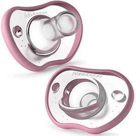 Chupón de Silicón, Nanobébé de una Sola Pieza de 0 a 3 meses 2 pack Color Rosa