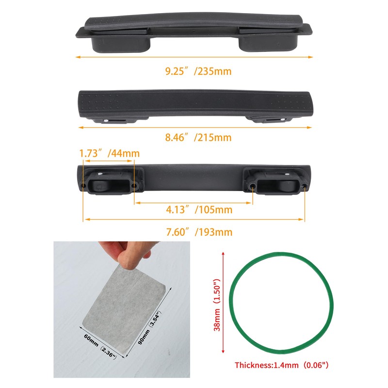 Bag Handle 8.5" 115B Series B114 Black Replacement for Luggage