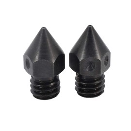 MK8 High Temperature Hardened Tool Steel Nozzle 0.4mm for 1.75mm Makerbot, Creality 3D Printer CR-10 All Metal Hotend, Ender 3/Ender-3s, CraftBot, Prusa i3 3D Printer, 2x0.4mm, 1