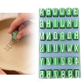 GEDEUBAN Letter Stamps for Clay, DIY Uppercase Alphabet & Numbers Stamps for Pottery Concrete Cookie