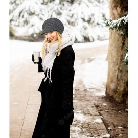 Alnorm Warm Newsboy Flat Cap for Girls, Youngster, Ladies, Women Dark Hemp Gray