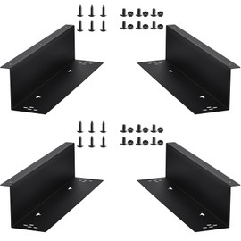 Barydat 4 Pcs Cash Drawer Under Counter Mounting Brackets Heavy Duty Steel Metal Black Under Counter Mounting Bracket for 16" x 4" Cash Register Mount,Industrial Hardware