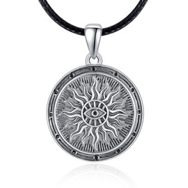 KATHLU Viking Necklace for Men and Women, 925 Sterling Silver, Viking Chain with Nordic Pendant, Animal Motif, Cool Necklace, Viking Gifts, Sterling Silver, No Gemstone