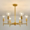 ASGYISA 6-Light Sputnik Chandelier Modern Gold Metal Semi Flush Mount