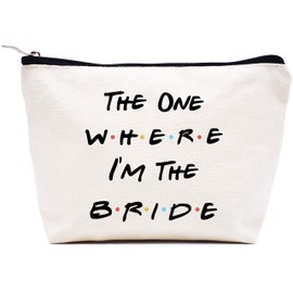 LIBIHUA Bride Gift,The One Where I'm the Bride,Engagement Gift,Bride to Be,Newly Engaged,Bridal Shower Gifts,Bachelorette Party Gifts,Travel Pouch,Hangover Bag,Clutch Bag,Makeup Bag,Cosmetic Bag