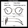 REONAS BRAND3 Retro Round Glasses, Blue Light Reduction + UV