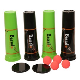 BASSALO Cupball - Family Set for 4 Players - Outdoor Ball Sports Game for Children, Teens and Adults - 4 Cups, 2 Balls