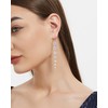 UDYLGOON Sparkly Cubic Zirconia Crystal Long Dangle Earrings Bride Bridesmaid