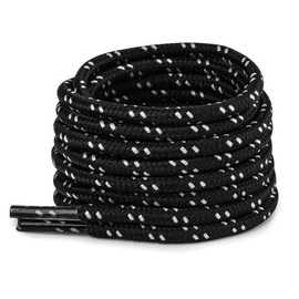 TIESTRA Tear-resistant round laces for work shoes, sports shoes and trekking shoes, long round laces made of polyester, diameter 4.5 mm, 75 cm - 150 cm length, replacement shoelaces premium laces,