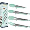 4-in-1 Stainless Steel Kitchen Tongs Set with Silicone Tips