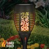 Exhart Garden Solar Lights, Set of 2 Flickering Flame Garden