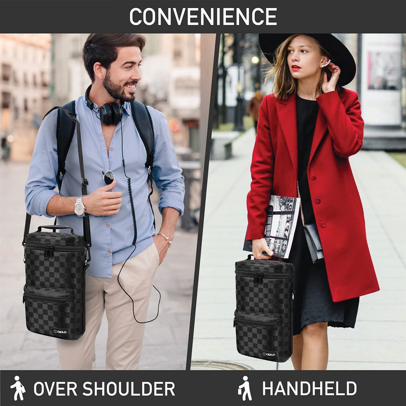 OPUX Insulated 2 Bottle Wine Bag Tote Leakproof Carrier Cooler