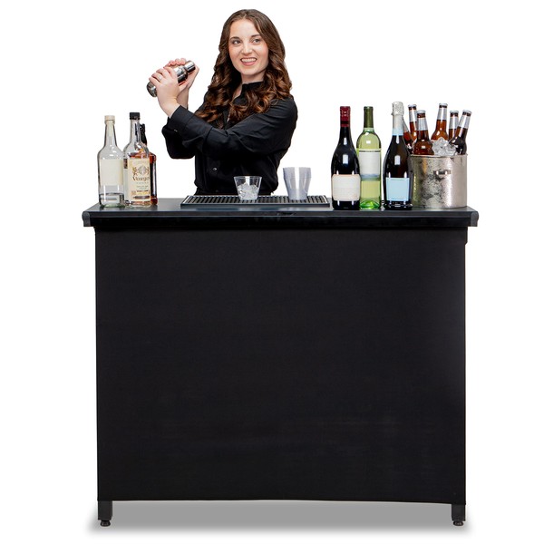GoPong GoBar PRO Commercial Grade Portable Bar - 45 x 18 x 38 Inches Assembled Size, Black
