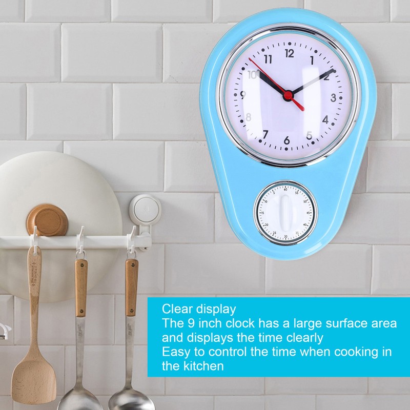 9 Inch Kitchen Timer Wall Clock Multifunction Innovative Precise Time