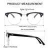 aisswzber Fashion Vintage Classic Semi-Rimless Half Frame Clear Lens Glasses