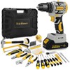 20V Brushless Drill Tool Set: Cordless Power Drill with 2.0Ah