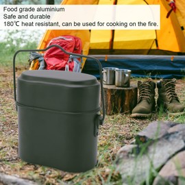 Meal Box Bento Box for Adults, Military Outdoor Cafeteria Canister Multifunctional, Non-Slip, Food-Grade Aluminum, Temperature Resistant Up to 180°C