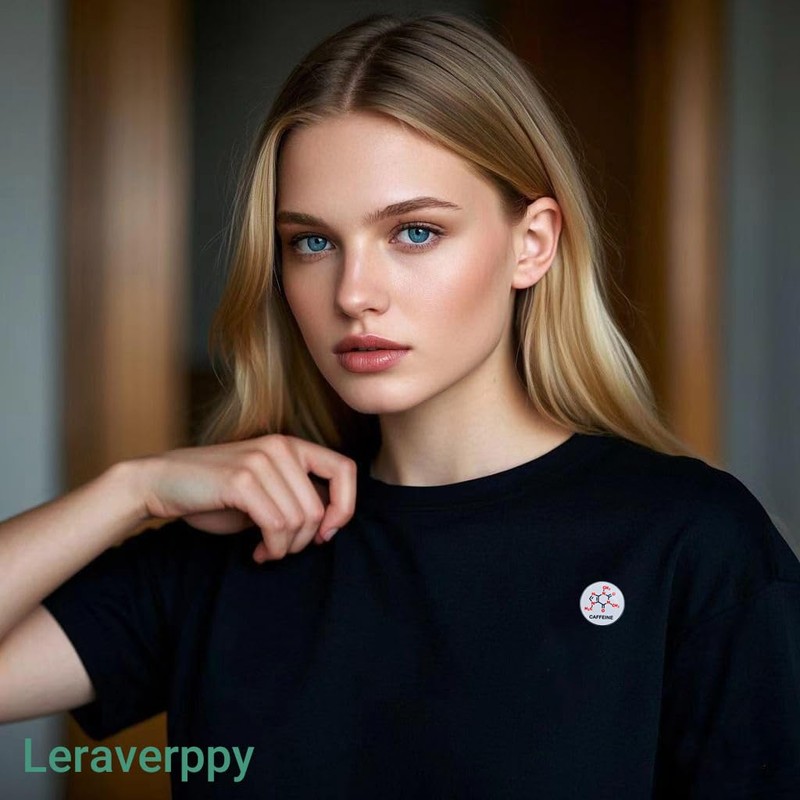 Leraverppy Enamel Pin,Caffeine Chemical Molecule Lapel Pin,Emotion Support Badge,Chemistry Science