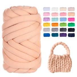 JeogYong Chunky Yarn for Hand Knitting, 0.55lb/10 Yards Giant Yarn Arm Knitting Yarn, Soft Tubular Yarn for Bags, Baskets, Pillows, Pet Nests, DIY Crafts