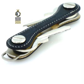 KEYKEEPA® - Leather - Elegant Leather Key Organiser for up to 12 Keys - Includes Bottle Opener + Eyelet - Key Organiser "Made in Germany, midnightblue