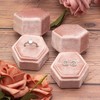 Giftop Equal Hexagon Velvet Single Ring Box for Engagement Proposal