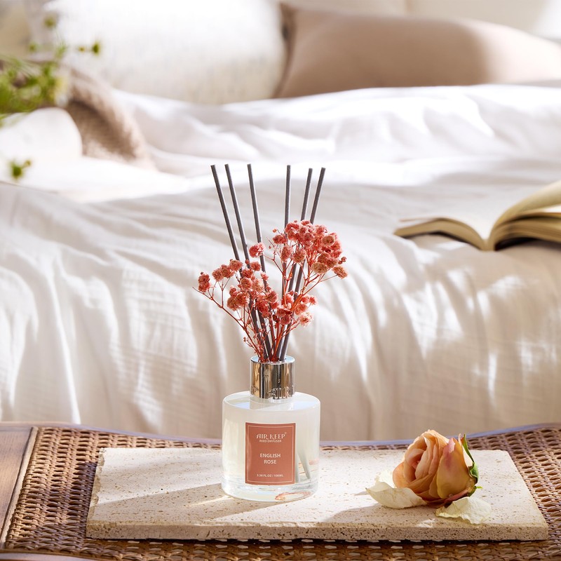 Airkeep Reed Diffuser Set,3.38 fl oz (100 ml) - English