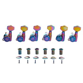 KAISH Lefty 18:1 Locking Tuners Tuning Keys Guitar Locking Tuning Machines with Mini Contemporary Buttons for ST/TL/LP/SG guitars Burnt Chrome