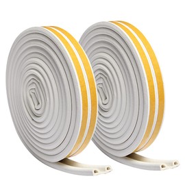 INGEQUIS Sellador para Puertas y Ventanas 20M, Burletes Impermeables para Puertas, Tiras de Sellado para Sellar y Aislar Fuga, Ruidos, Polvo, Insectos en Recámaras, Cocina, Carro (20Metros, Blanco)