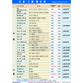 MAHLE LAK567P Air Conditioner Filter, Antibacterial, Antiviral, Deodorizing, PM2.5 Removal, Anti-Allergen, Mold / Dust Mite Resistant, High Dust Removal, Natural Polyphenols, 3-Layer Construction