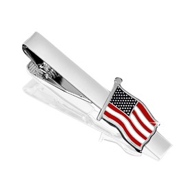 American Flag Tie Clips for men, USA Flag Tie Clip, US Flag Tie Bar, Flag Tie Bars for Men, Army Mens Tie Clip Silver, Veteran Tie Tack Pins for Men, Patriotic Shirt Suit Tie Accessories for Men Women