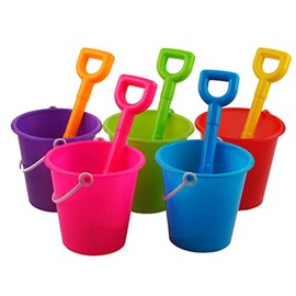 Blue Whale Gifts 5 x Beach Buckets And 5 x Spades - Bulk Buy Value