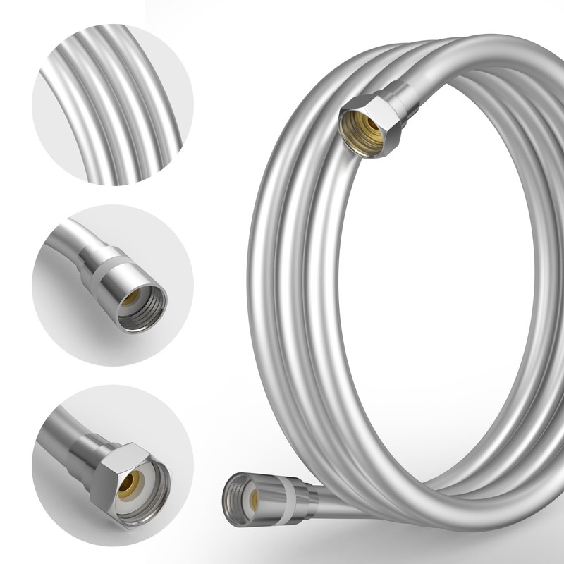 Tech Traders PVC Smooth Shower Hose 2m(79”) inch Long Anti-Twist