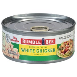 Bumble Bee Premium White Chicken, Chunk in Water, 5 oz Can - 13g Protein per Serving - Gluten Free, Keto Friendly