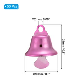 PATIKIL Mini Craft Bells, 50 Pcs Jingle Bells 0.6" Metal Hanging Bells for DIY Party Wedding Home Decoration Christmas, Pink